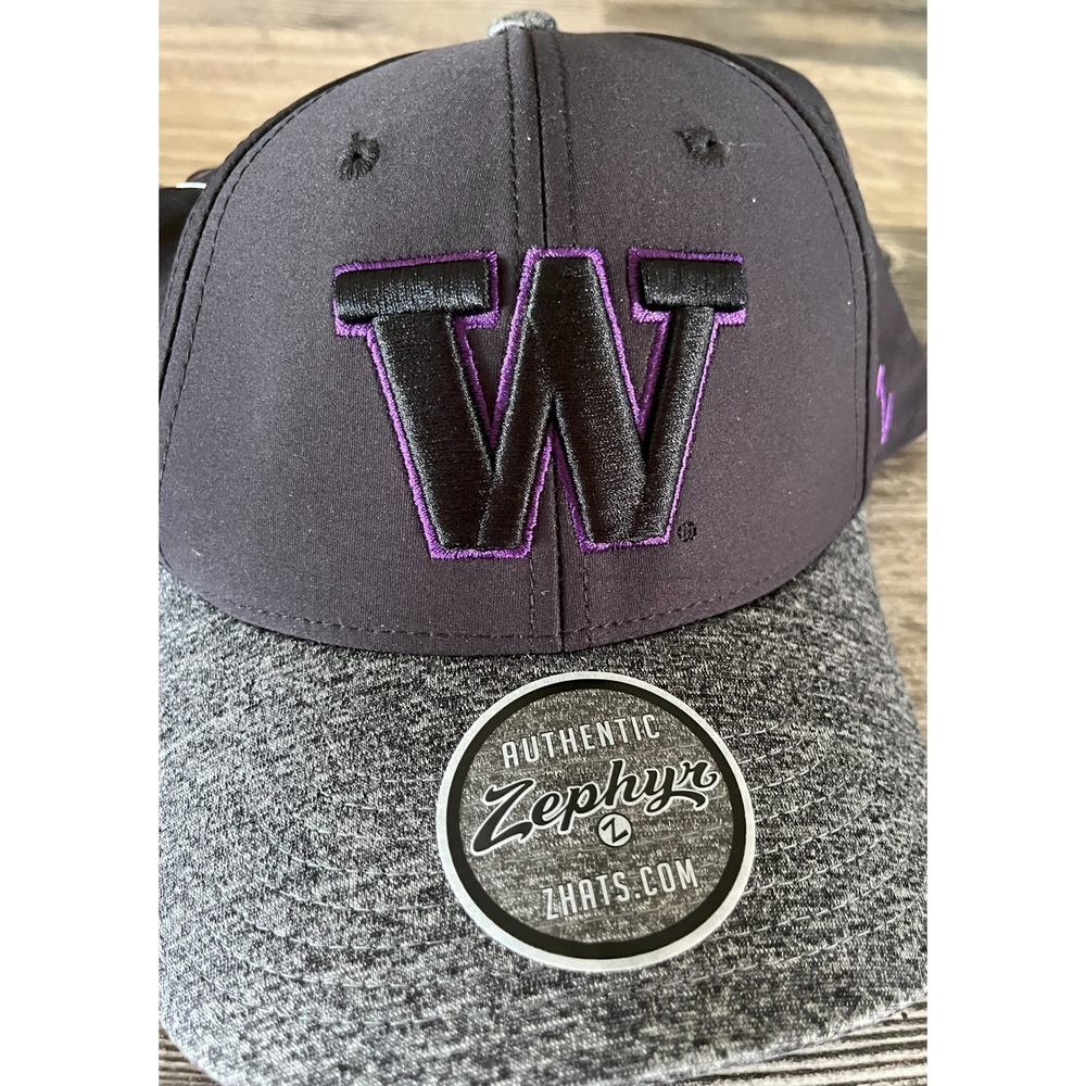 Washington Huskies Zephyr Z11 Snapback Hat Cap Gray Purple College NCAA